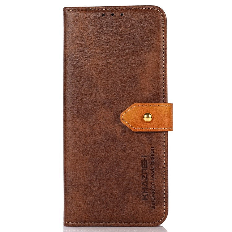KHAZNEH For Huawei nova Y91 4G / Enjoy 60X PU Leather Case Cowhide Texture Stand Wallet Phone Cover - Brown