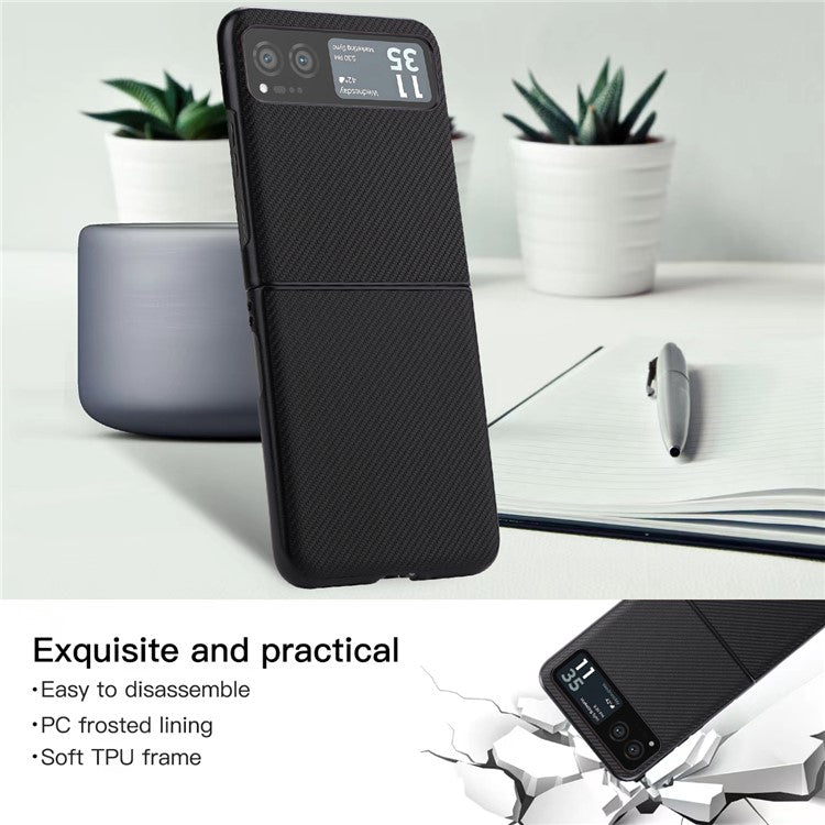 VILI TC Series for Motorola Razr 40 5G PU Leather Coated PC+TPU Hybrid Cover Folding Phone Case