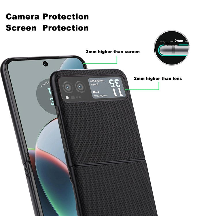 VILI TC Series for Motorola Razr 40 5G PU Leather Coated PC+TPU Hybrid Cover Folding Phone Case
