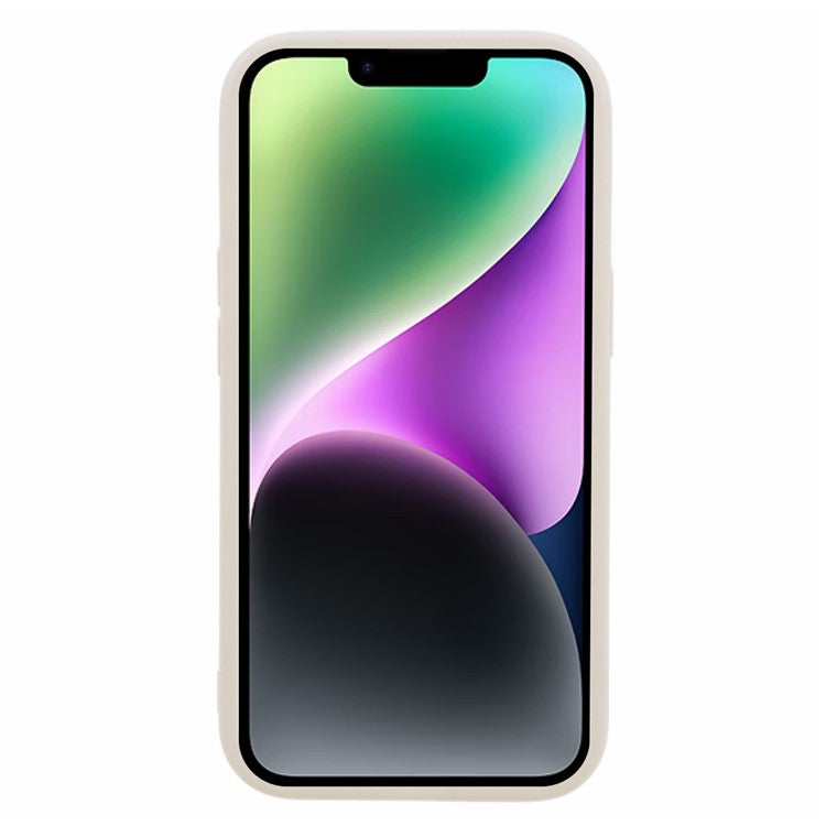 For iPhone 14 Flexible TPU Phone Case Matte Smartphone Back Shell Soft Cover (Precise Rear Lens Cutout) - White