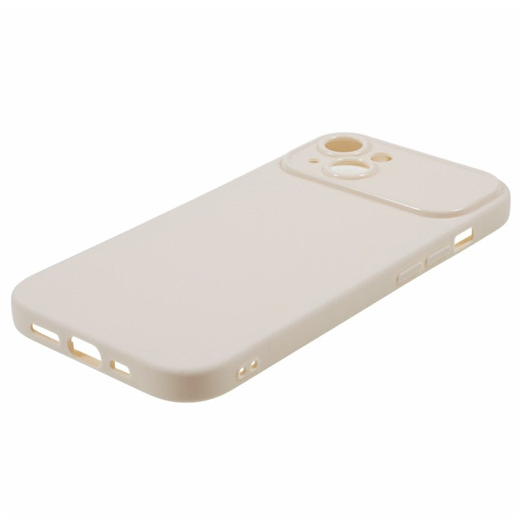 For iPhone 14 Flexible TPU Phone Case Matte Smartphone Back Shell Soft Cover (Precise Rear Lens Cutout) - White