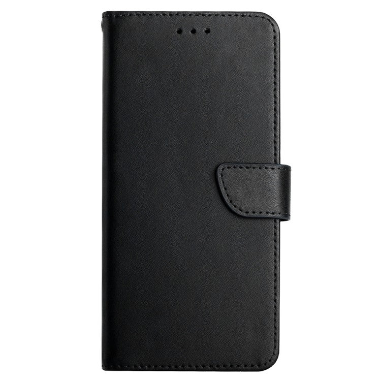 HT02 For Motorola Edge 40 5G Wallet Phone Case Genuine Cow Leather Stand Phone Cover - Black