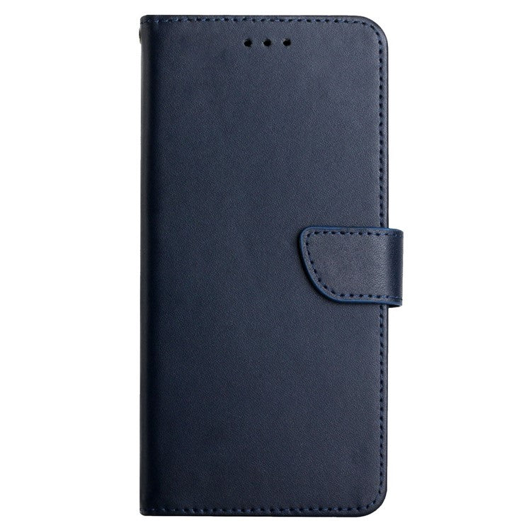 HT02 For Motorola Edge 40 5G Wallet Phone Case Genuine Cow Leather Stand Phone Cover - Blue
