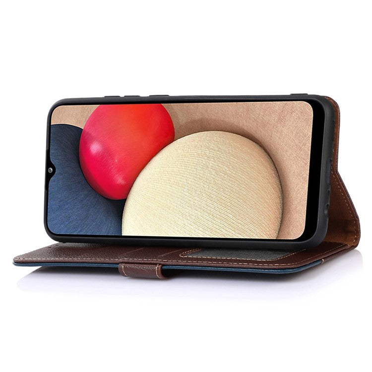 KHAZNEH For Huawei nova Y91 4G / Enjoy 60X RFID Blocking Phone Leather Case Litchi Texture Wallet Stand Phone Cover - Brown