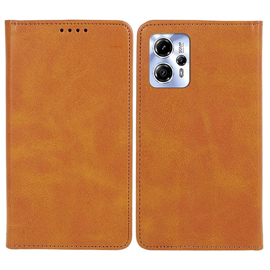 Calf Texture Phone Case for Motorola Moto G13 4G PU Leather Stand Wallet Protective Cover - Khaki