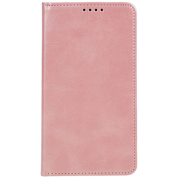 Calf Texture Phone Case for Motorola Moto G13 4G PU Leather Stand Wallet Protective Cover - Rose Gold