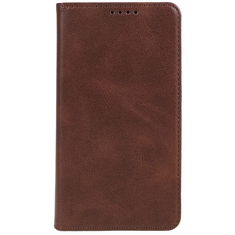 Calf Texture Phone Case for Motorola Moto G13 4G PU Leather Stand Wallet Protective Cover - Brown