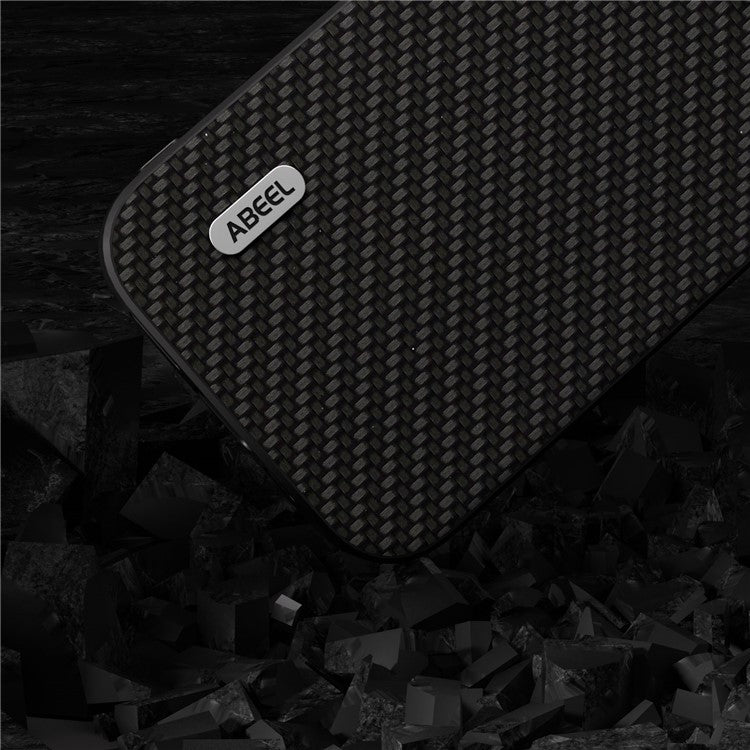 ABEEL For Huawei Mate 60 Phone Case Carbon Fiber Texture PU Leather Coated PC+TPU Phone Cover - Black