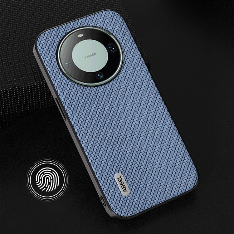 ABEEL For Huawei Mate 60 Pro Carbon Fiber Texture Phone Case PU Leather+PC+TPU Phone Cover - Baby Blue