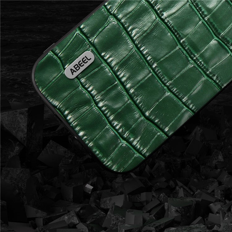 ABEEL For Huawei Mate 60 Pro Crocodile Texture Phone Cover Cowhide Leather+TPU+PC Phone Case - Green