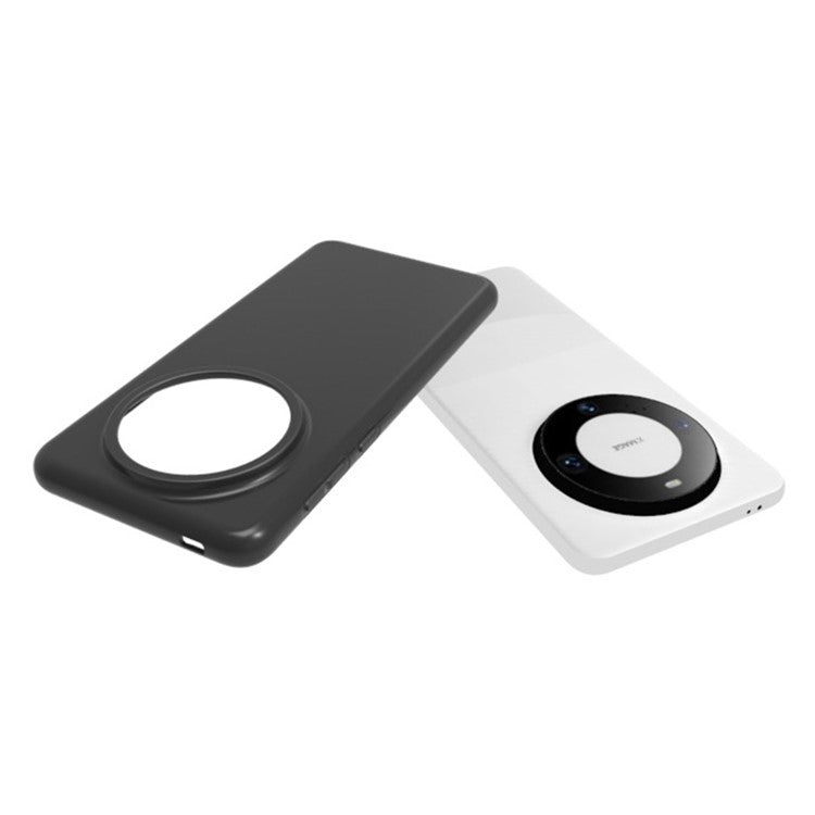 For Huawei Mate 60 Pro Anti-Scratch TPU Shell Anti-Fingerprint Matte Phone Cover Case (Big Rear Lens Hole) - Black