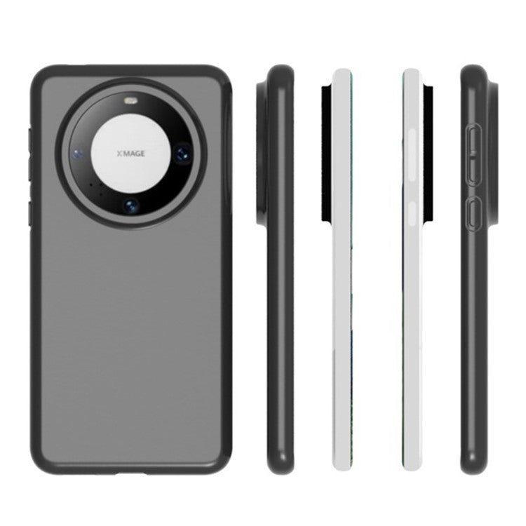 For Huawei Mate 60 Pro Anti-Scratch TPU Shell Anti-Fingerprint Matte Phone Cover Case (Big Rear Lens Hole) - Black