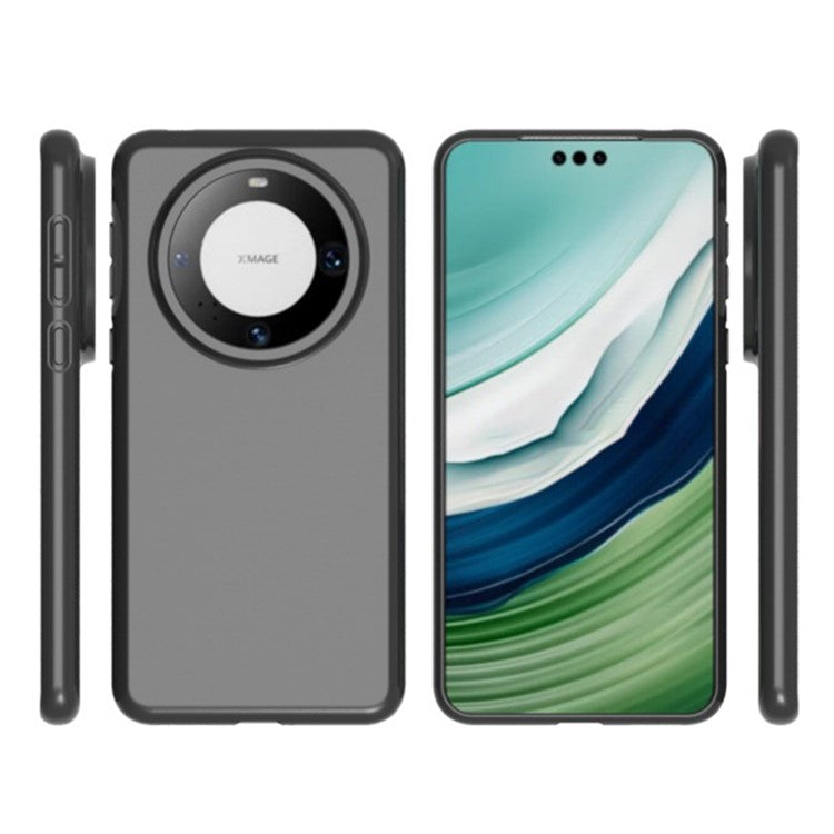 For Huawei Mate 60 Pro Anti-Scratch TPU Shell Anti-Fingerprint Matte Phone Cover Case (Big Rear Lens Hole) - Black