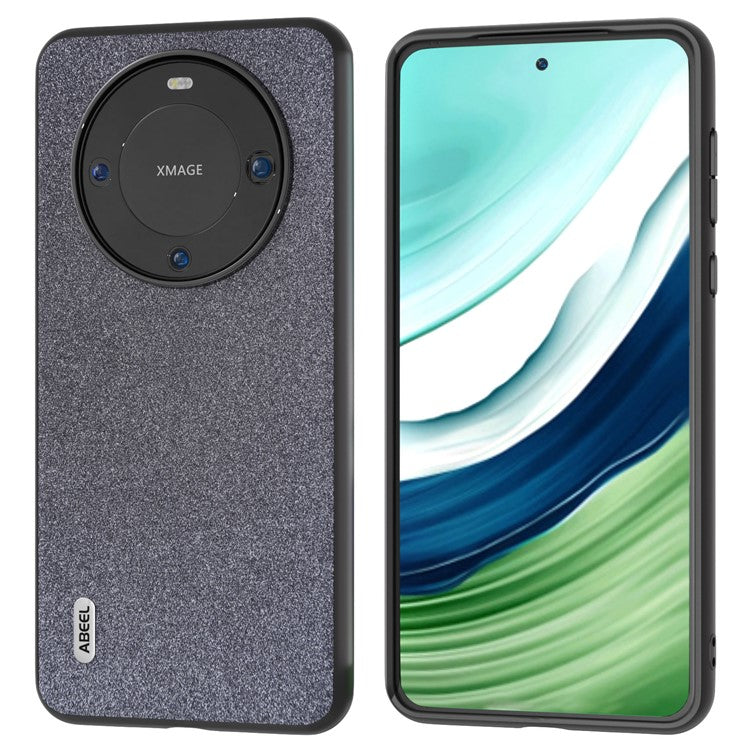 ABEEL For Huawei Mate 60 Glitter Leather Coated TPU+PC Case Anti-scratch Cell Phone Cover - Black