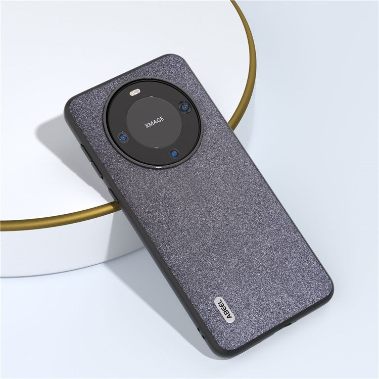 ABEEL For Huawei Mate 60 Glitter Leather Coated TPU+PC Case Anti-scratch Cell Phone Cover - Black