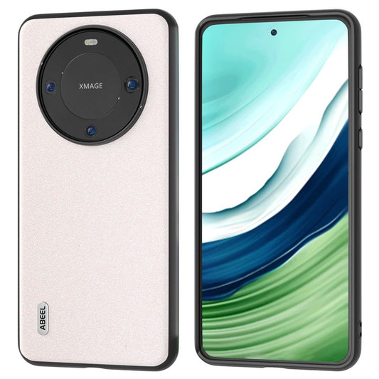 ABEEL For Huawei Mate 60 Glitter Leather Coated TPU+PC Case Anti-scratch Cell Phone Cover - White