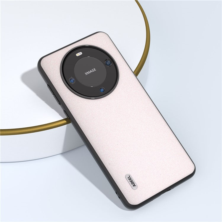 ABEEL For Huawei Mate 60 Glitter Leather Coated TPU+PC Case Anti-scratch Cell Phone Cover - White