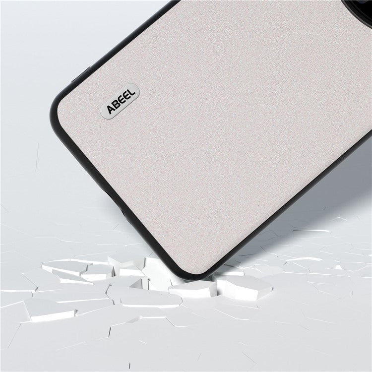 ABEEL For Huawei Mate 60 Glitter Leather Coated TPU+PC Case Anti-scratch Cell Phone Cover - White