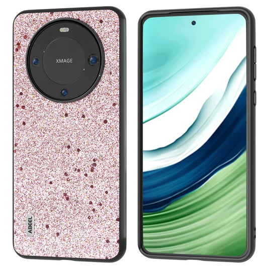 ABEEL For Huawei Mate 60 Glitter Leather Coated TPU+PC Case Anti-scratch Cell Phone Cover - Pink
