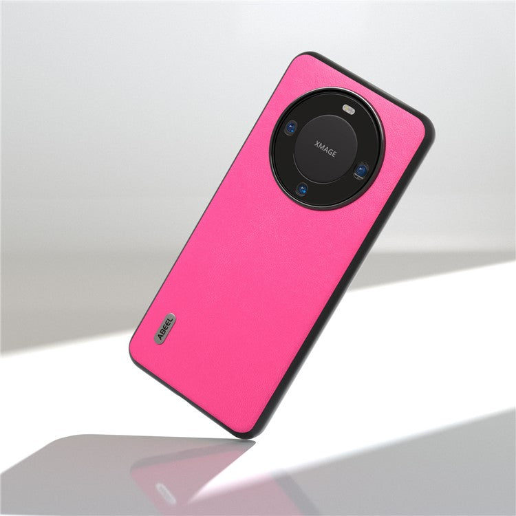 ABEEL For Huawei Mate 60 Phone Case Textured PU Leather Coated TPU+PC Anti-scratch Phone Cover - Rose