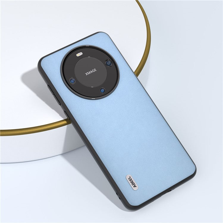 ABEEL For Huawei Mate 60 Phone Case Textured PU Leather Coated TPU+PC Anti-scratch Phone Cover - Blue