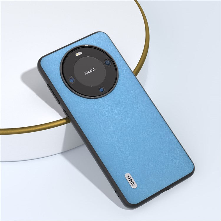 ABEEL For Huawei Mate 60 Phone Case Textured PU Leather Coated TPU+PC Anti-scratch Phone Cover - Sky Blue