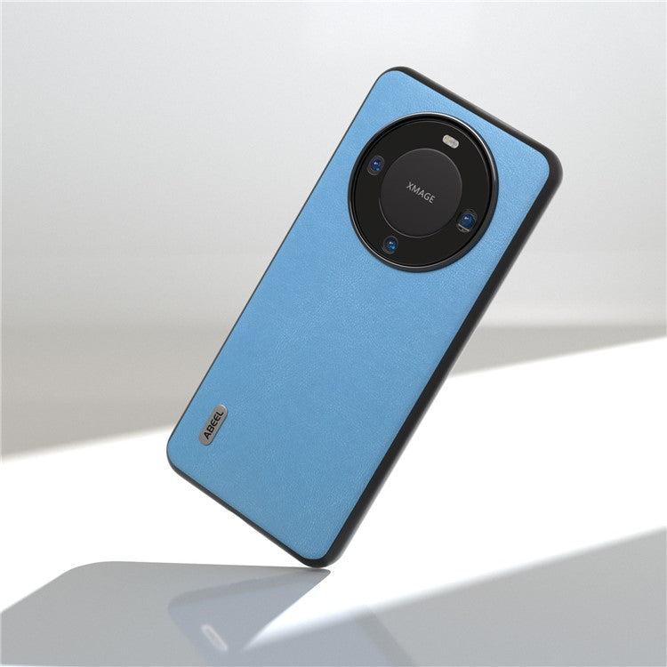 ABEEL For Huawei Mate 60 Phone Case Textured PU Leather Coated TPU+PC Anti-scratch Phone Cover - Sky Blue