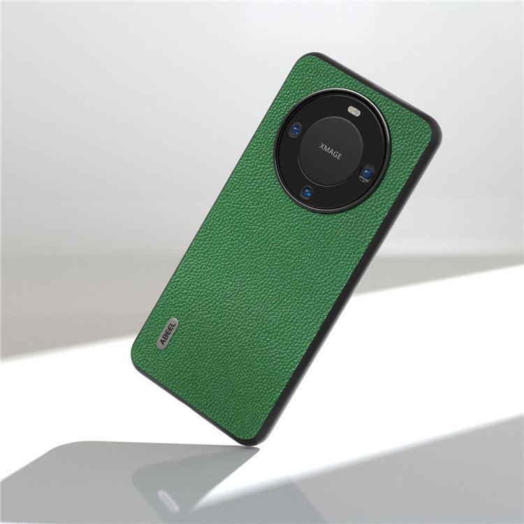 ABEEL For Huawei Mate 60 Pro Anti-scratch Phone Case Litchi Texture Cowhide Leather+PC+TPU Cover - Green