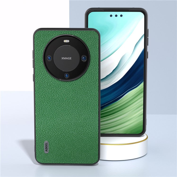 ABEEL For Huawei Mate 60 Pro Anti-scratch Phone Case Litchi Texture Cowhide Leather+PC+TPU Cover - Green