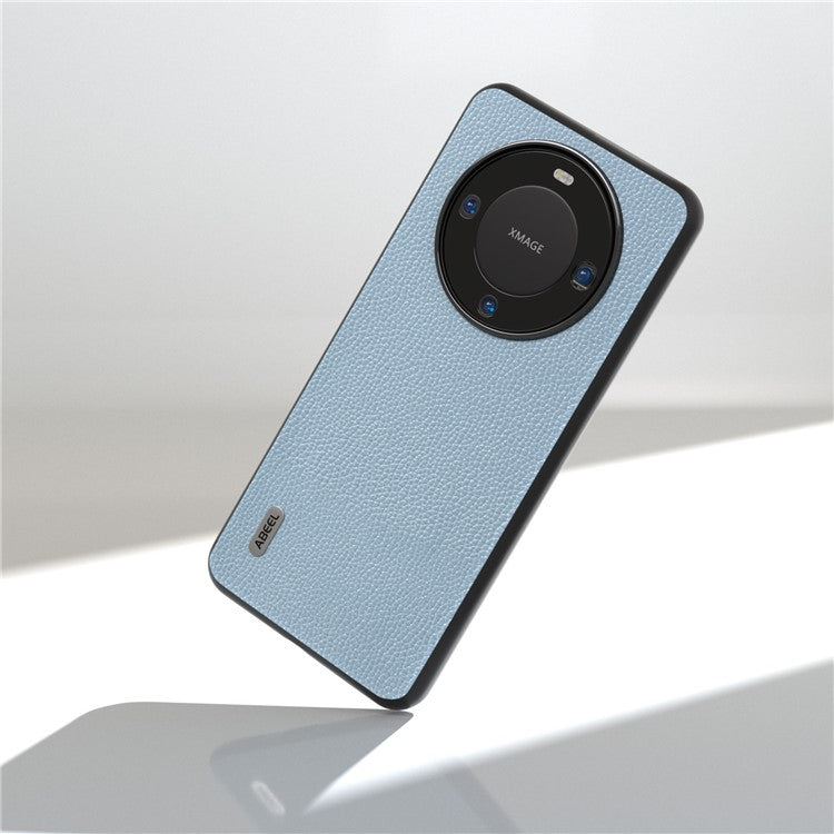 ABEEL For Huawei Mate 60 Pro Anti-scratch Phone Case Litchi Texture Cowhide Leather+PC+TPU Cover - Baby Blue