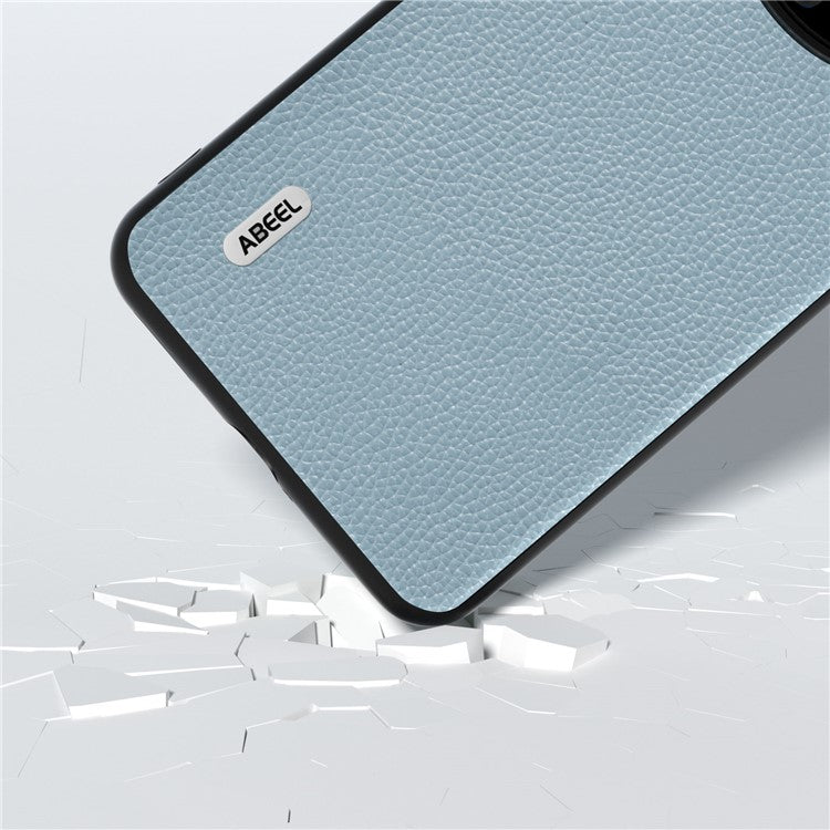 ABEEL For Huawei Mate 60 Pro Anti-scratch Phone Case Litchi Texture Cowhide Leather+PC+TPU Cover - Baby Blue