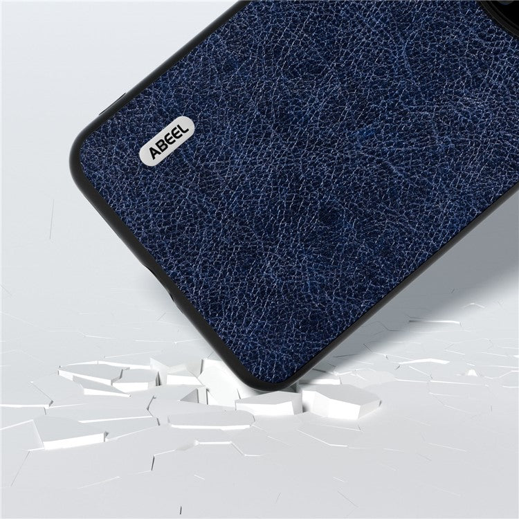 ABEEL For Huawei Mate 60 Pro Phone Case Retro Litchi Texture Leather Coated TPU+PC Cover - Blue