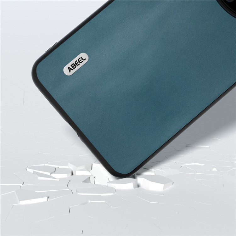 ABEEL Phone Case for Huawei Mate 60 Pro , Nappa Texture Genuine Cow Leather Coated PC+TPU Cover - Green