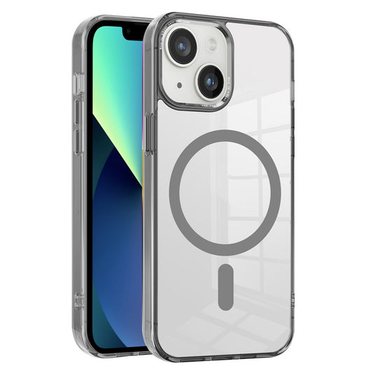 Magnetic Case Compatible with MagSafe for iPhone 14 / 13 , Transparent PC + TPU Phone Back Cover - Grey