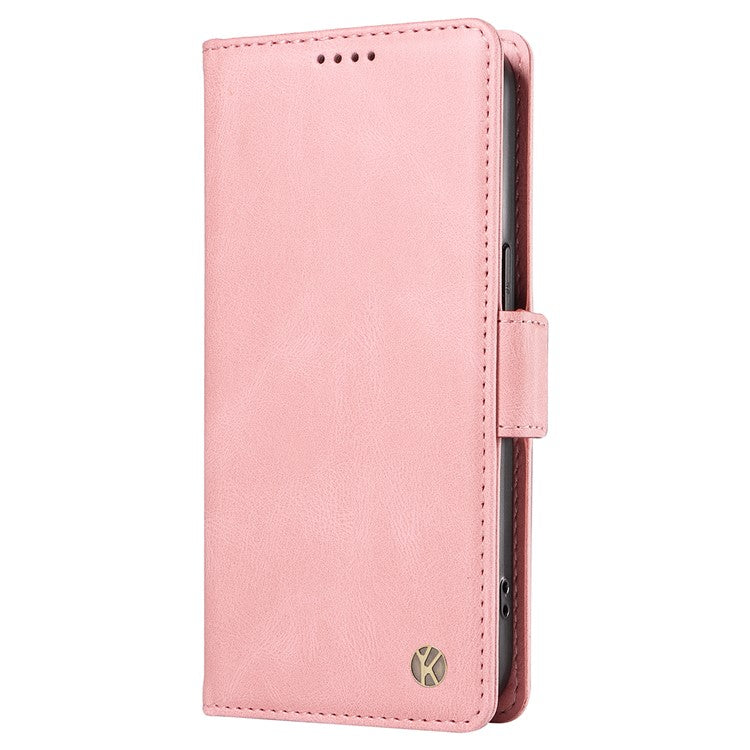 YIKATU YK-005 for iPhone 14 Pro Folio Flip Cover PU Leather Skin-touch Stand Wallet Phone Case - Pink