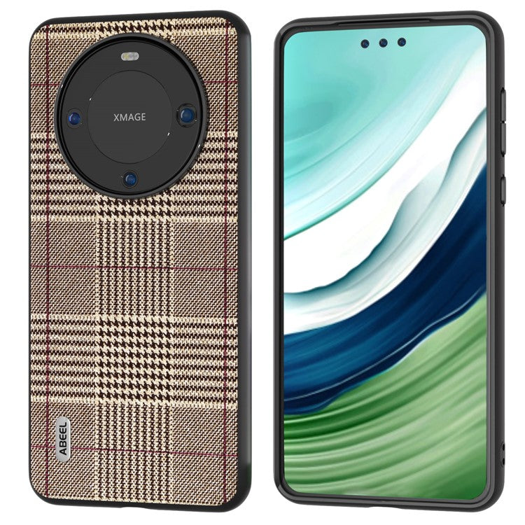 ABEEL For Huawei Mate 60 Pro Glittery Powder Leather Coated TPU+PC Case Anti-scratch Cell Phone Cover - Grid