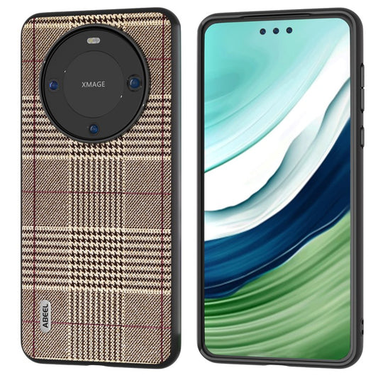 ABEEL For Huawei Mate 60 Pro Glittery Powder Leather Coated TPU+PC Case Anti-scratch Cell Phone Cover - Grid