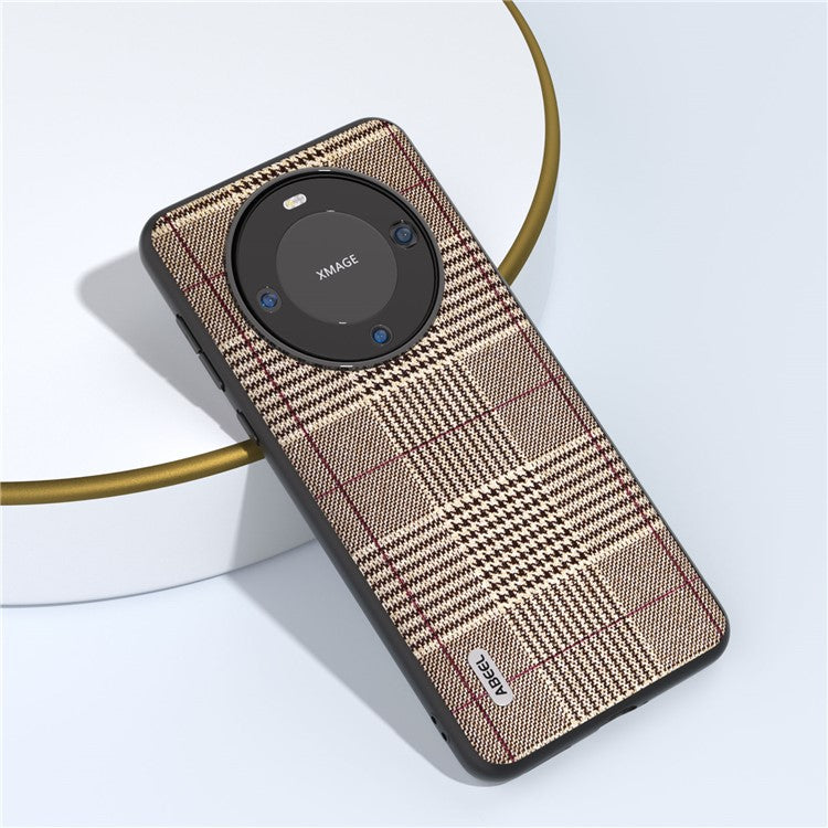 ABEEL For Huawei Mate 60 Pro Glittery Powder Leather Coated TPU+PC Case Anti-scratch Cell Phone Cover - Grid
