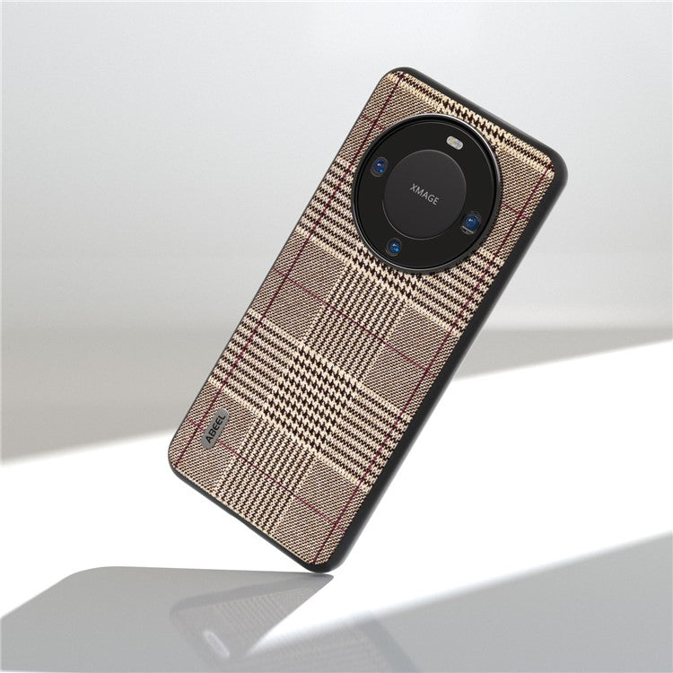 ABEEL For Huawei Mate 60 Pro Glittery Powder Leather Coated TPU+PC Case Anti-scratch Cell Phone Cover - Grid