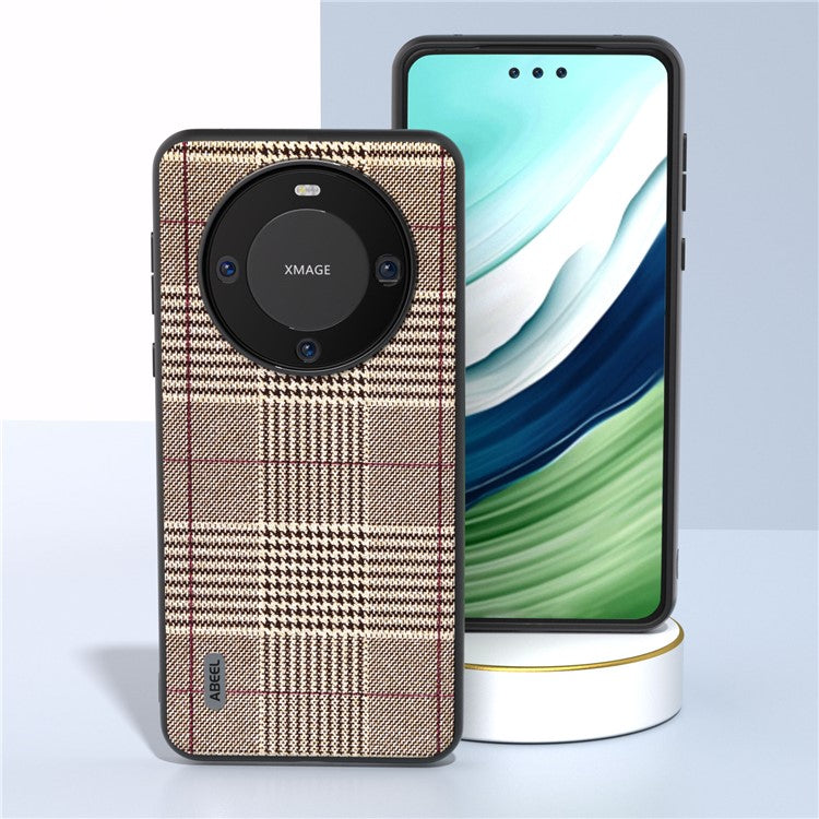 ABEEL For Huawei Mate 60 Pro Glittery Powder Leather Coated TPU+PC Case Anti-scratch Cell Phone Cover - Grid