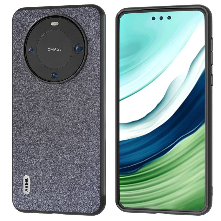 ABEEL For Huawei Mate 60 Pro Glittery Powder Leather Coated TPU+PC Case Anti-scratch Cell Phone Cover - Black