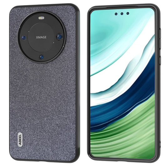 ABEEL For Huawei Mate 60 Pro Glittery Powder Leather Coated TPU+PC Case Anti-scratch Cell Phone Cover - Black
