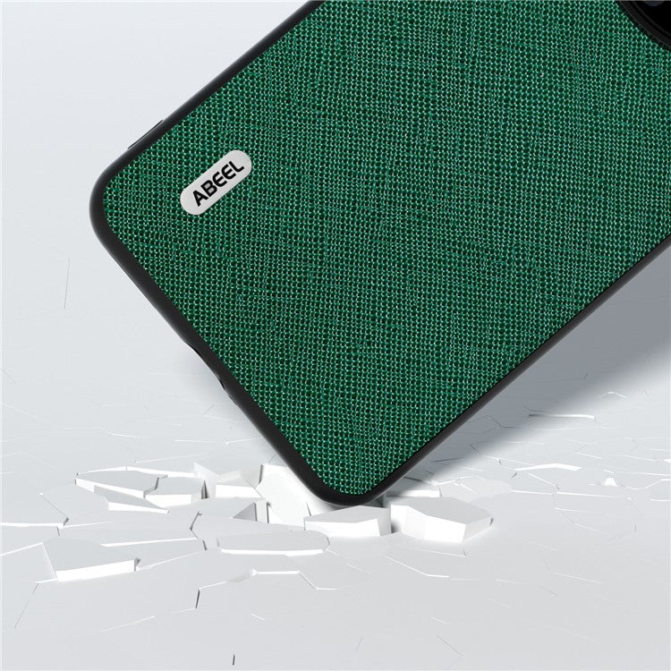 ABEEL For Huawei Mate 60 Pro Cowhide Leather Coating Phone Case Cross Texture TPU+PC Cover - Green