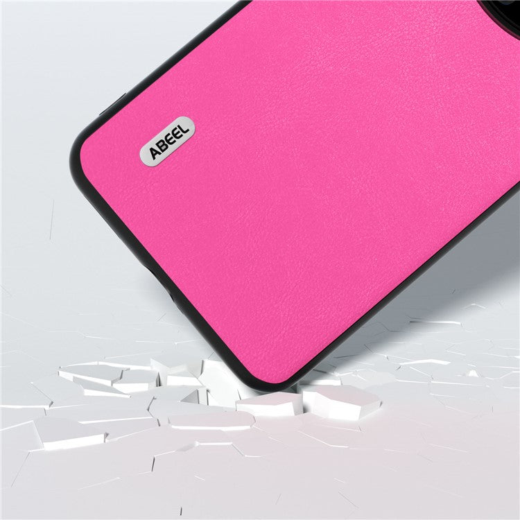 ABEEL For Huawei Mate 60 Pro Textured Phone Case PU Leather Coated TPU Anti-scratch Phone Cover - Rose