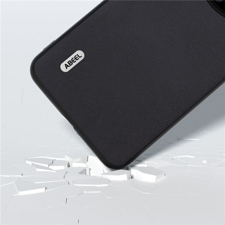 ABEEL For Huawei Mate 60 Pro Textured Phone Case PU Leather Coated TPU Anti-scratch Phone Cover - Black