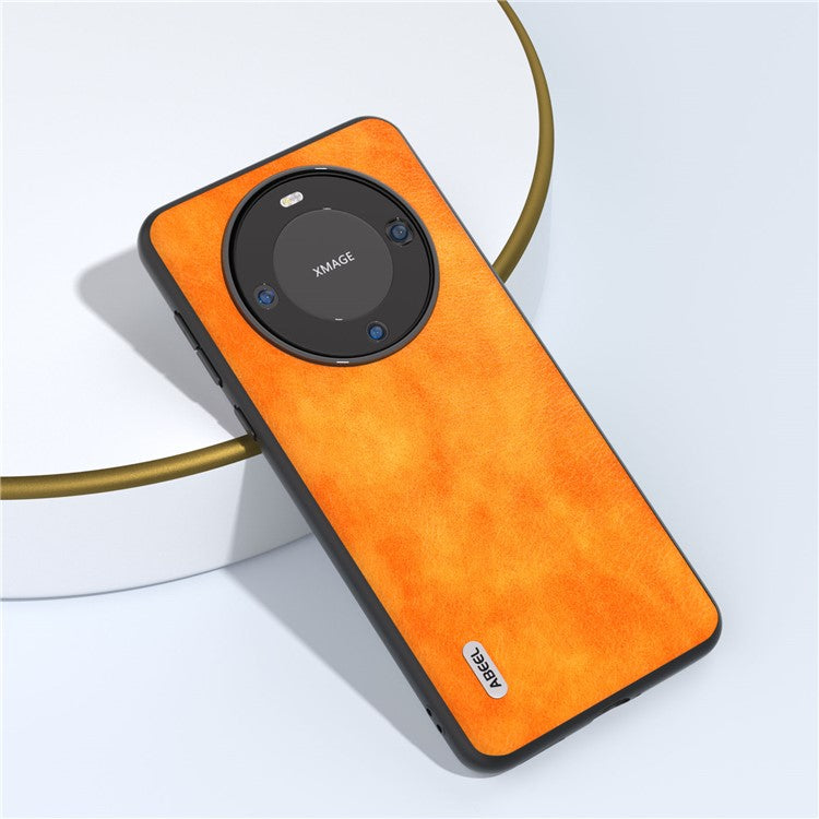 ABEEL For Huawei Mate 60 Pro Cell Phone Case Litchi Texture PU Leather Coated PC Cover Phone Shell - Orange