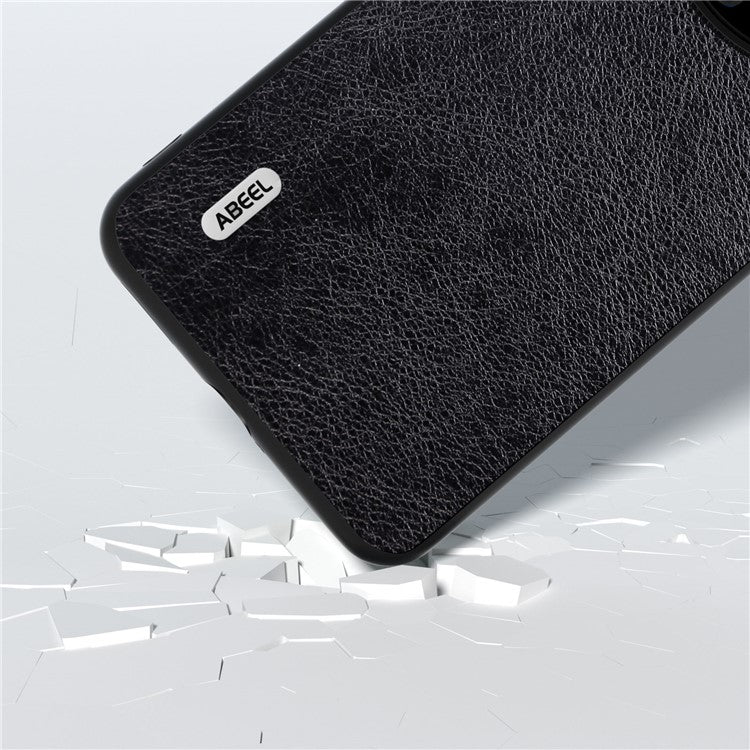 ABEEL For Huawei Mate 60 Pro Cell Phone Case Litchi Texture PU Leather Coated PC Cover Phone Shell - Black