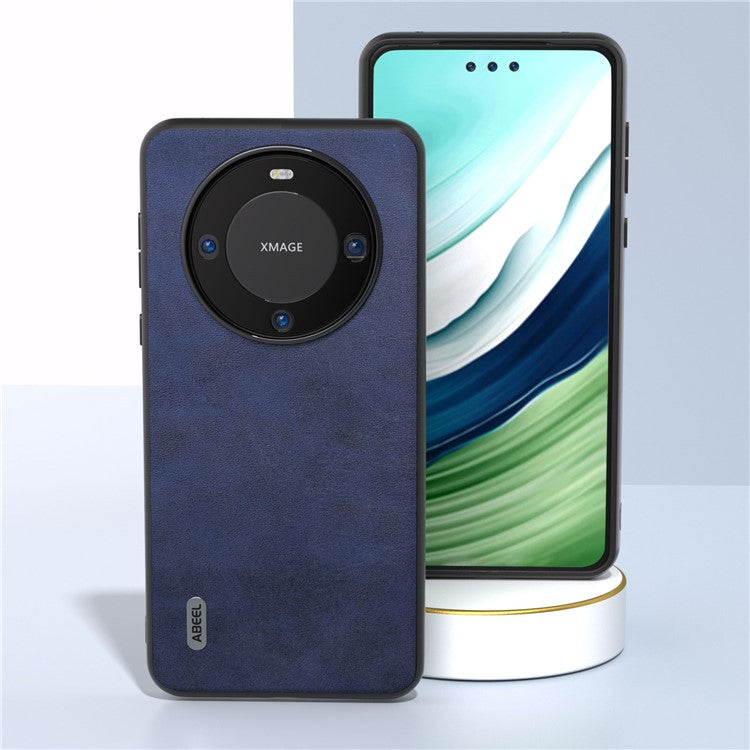 ABEEL For Huawei Mate 60 Pro Slim-Fit Cowhide Texture Cover PU Leather+TPU+PC Phone Case - Blue