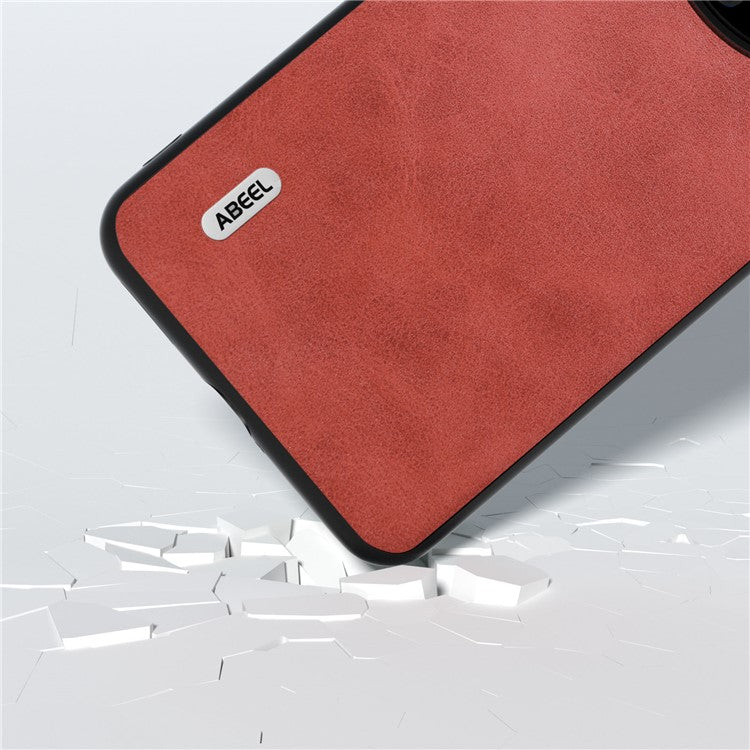 ABEEL For Huawei Mate 60 Pro Slim-Fit Cowhide Texture Cover PU Leather+TPU+PC Phone Case - Red