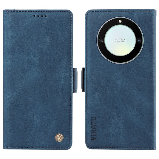 YIKATU YK-005 For Honor X40 5G / X9a 5G / Magic5 Lite 5G PU Leather Wallet Phone Case Stand Skin-touch Cover - Blue
